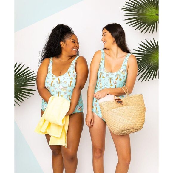 Adorable Pusheen Swimsuit for Cat and Kawaii Lovers, Aqua color, Sz 4XL - Picture 10 of 10